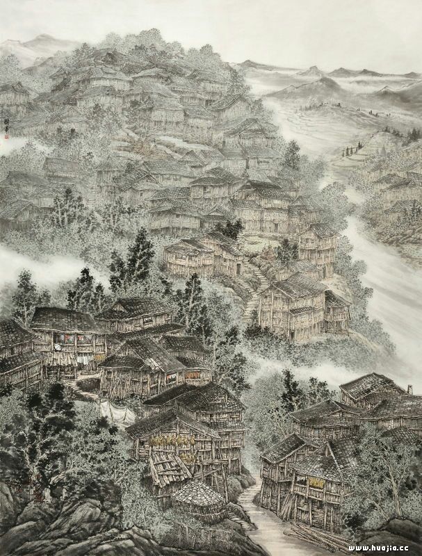 《苗寨春晓》