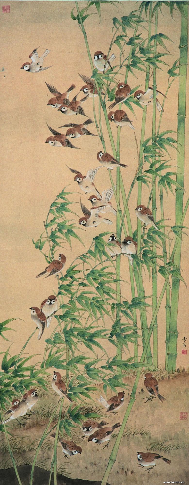 陈之佛《三公图》68x136cm 藏家展厅收藏资讯|艺术家|书画家|书画